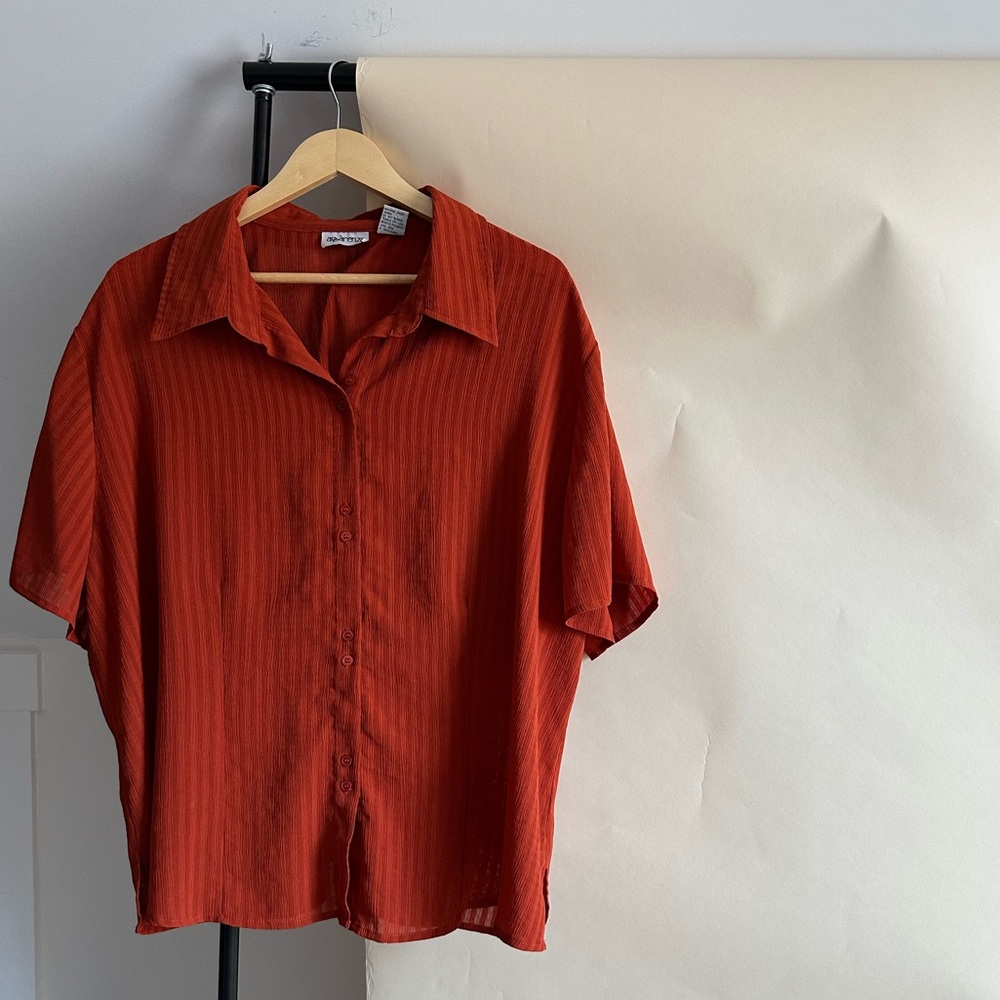 Vintage Semi-Sheer Blouse (Sized XL/XXL)